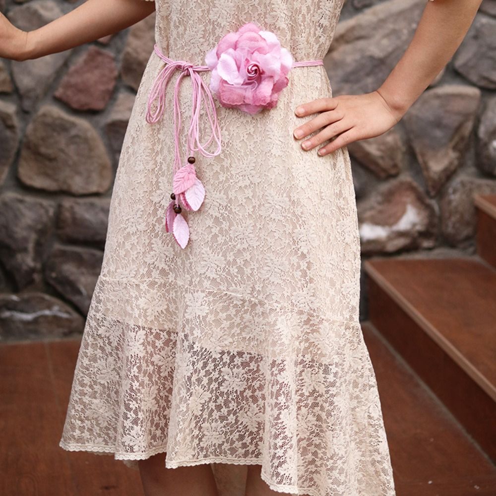 Ethnic Boho Fashion - 패션 빈티지 꽃 허리 체인 꽃무늬