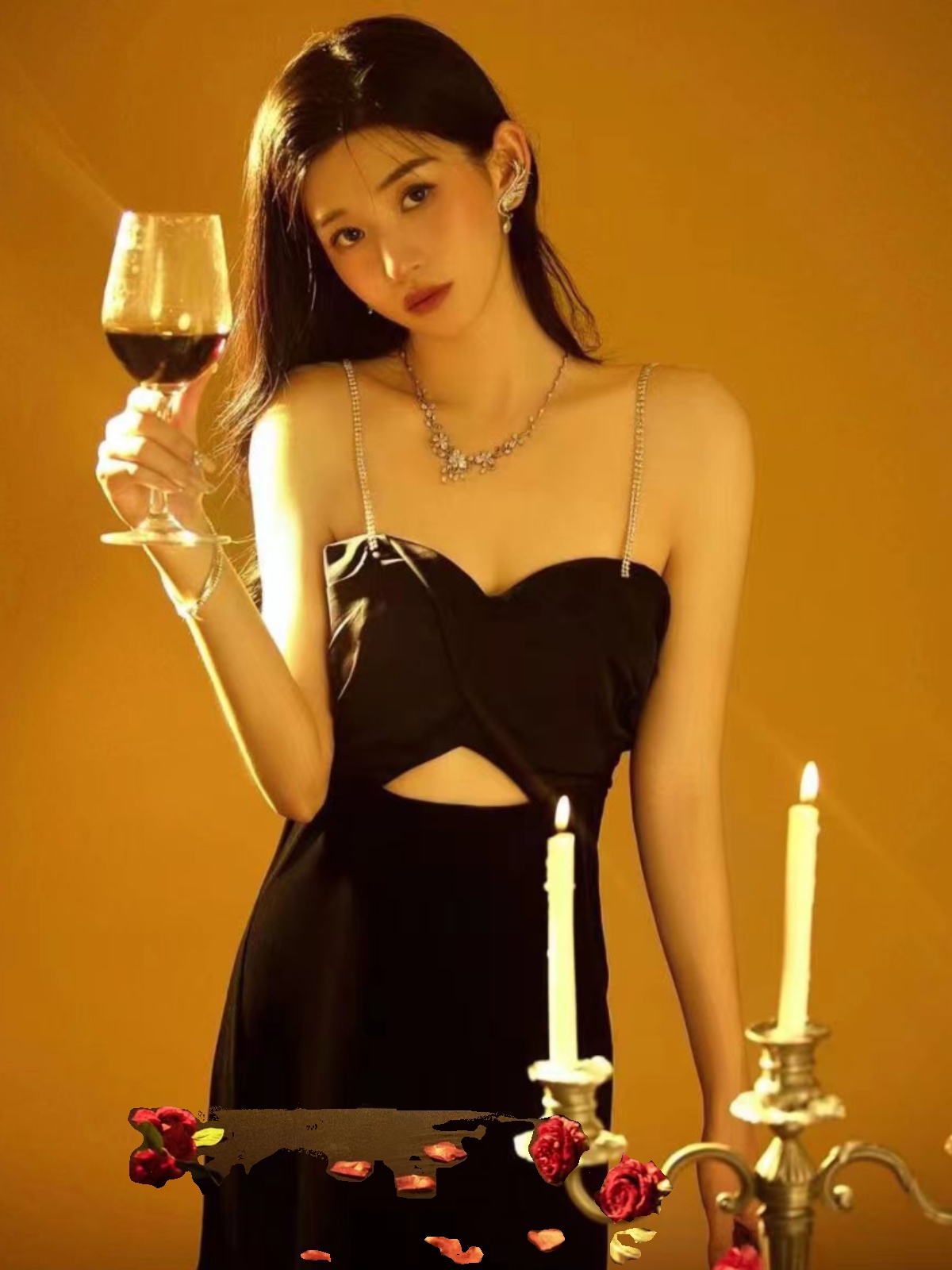 Ethnic Fashion Shoot - 섹시한 백리스 스트랩 드레스 사진 스튜디오