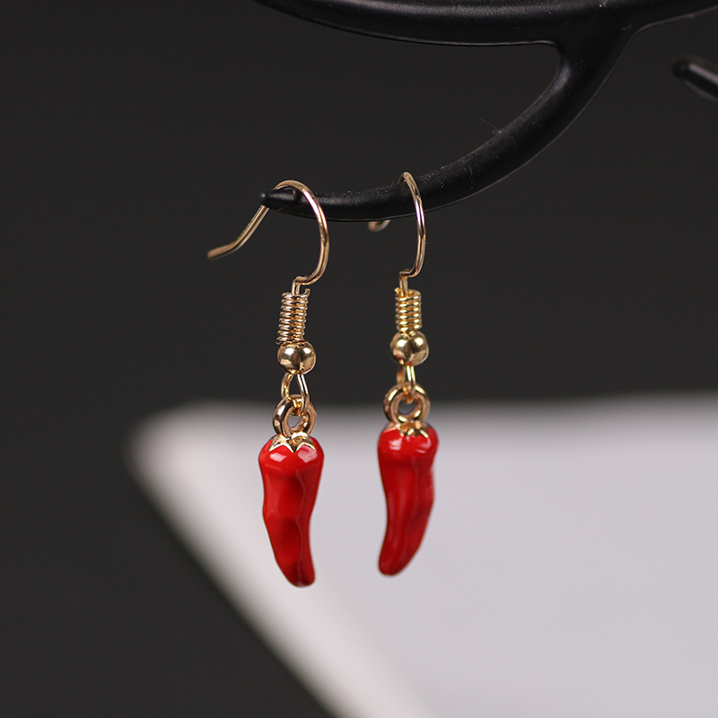Ethnic Fashion Sale - 귀여운 붉은 고추 귀걸이 Pendientes 여성