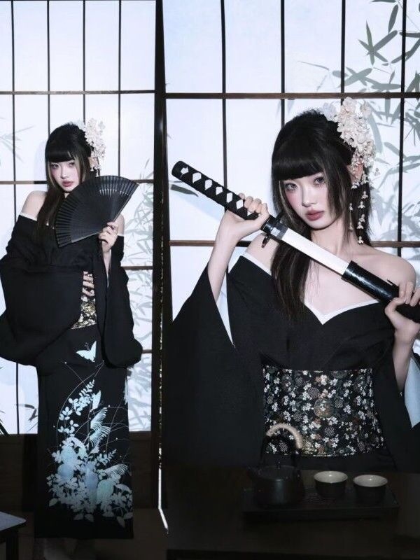Ethnic Fashion Shoot - 전통 일본식 기모노 스타일 목욕 가운