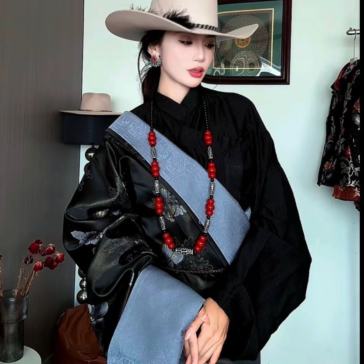 새로운 여성용 부탄 티베트 의상 캉바 티베트 스타일 민 - Ethnic Fashion Shoot 리뷰 및 가격