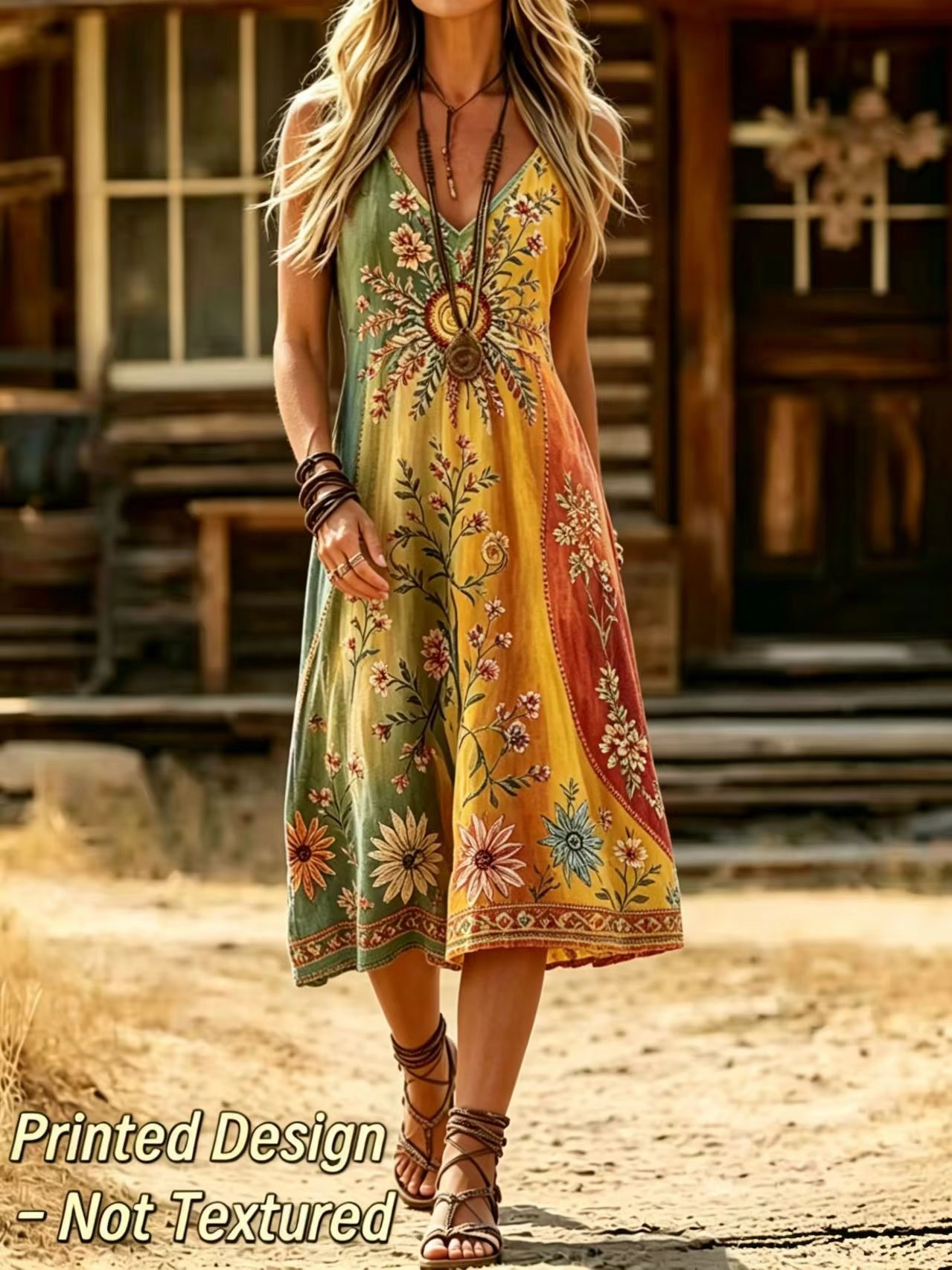 2D 프린트 디자인 - 무지 여성용 여름 빈티지 그라데 - Ethnic Boho Fashion 리뷰 및 가격