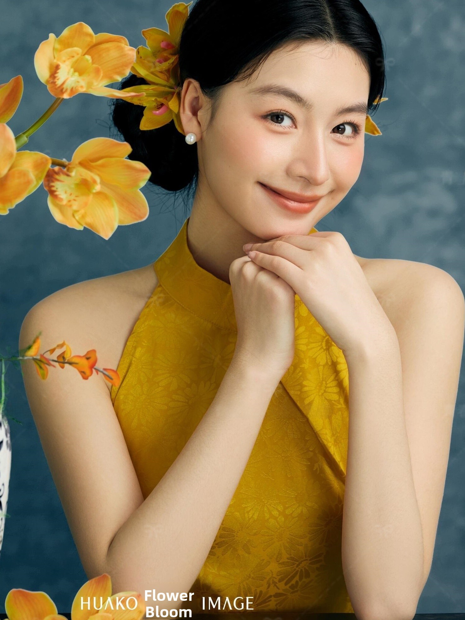 노란색 사진 의상 중국 스타일 스튜디오 초상화 예술 사 - Ethnic Fashion Shoot 리뷰 및 가격