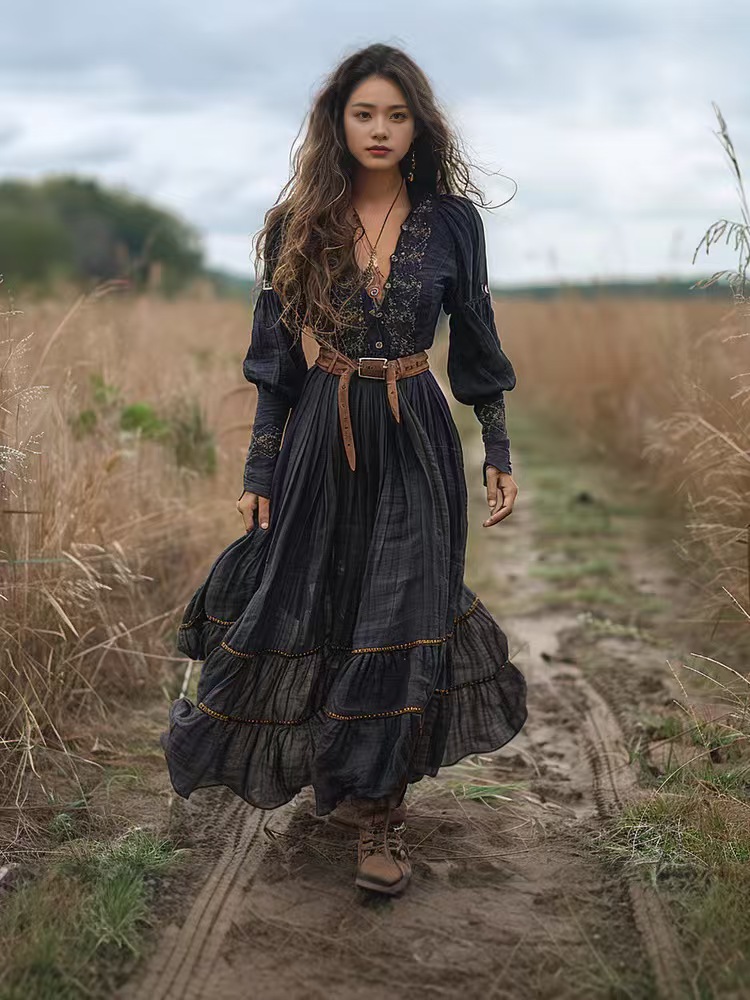 여성을위한 민족 패션 꽃 프린트 빈티지 드레스 섹시한  - Ethnic Boho Fashion 리뷰 및 가격