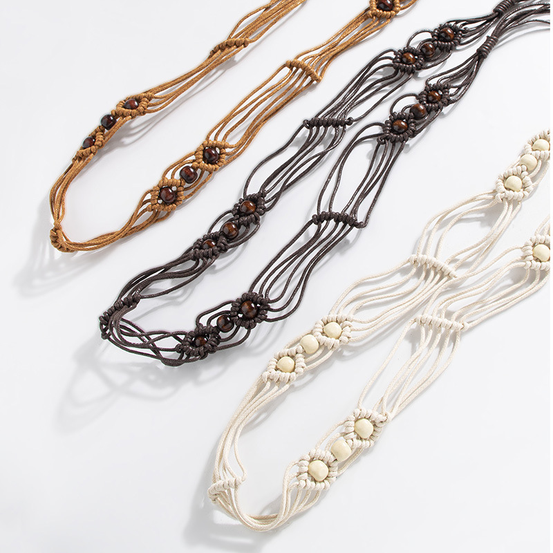 세련된 보헤미안 스타일의 꽃무늬 매듭 나무 구슬 여성용 - Ethnic Boho Fashion 리뷰 및 가격