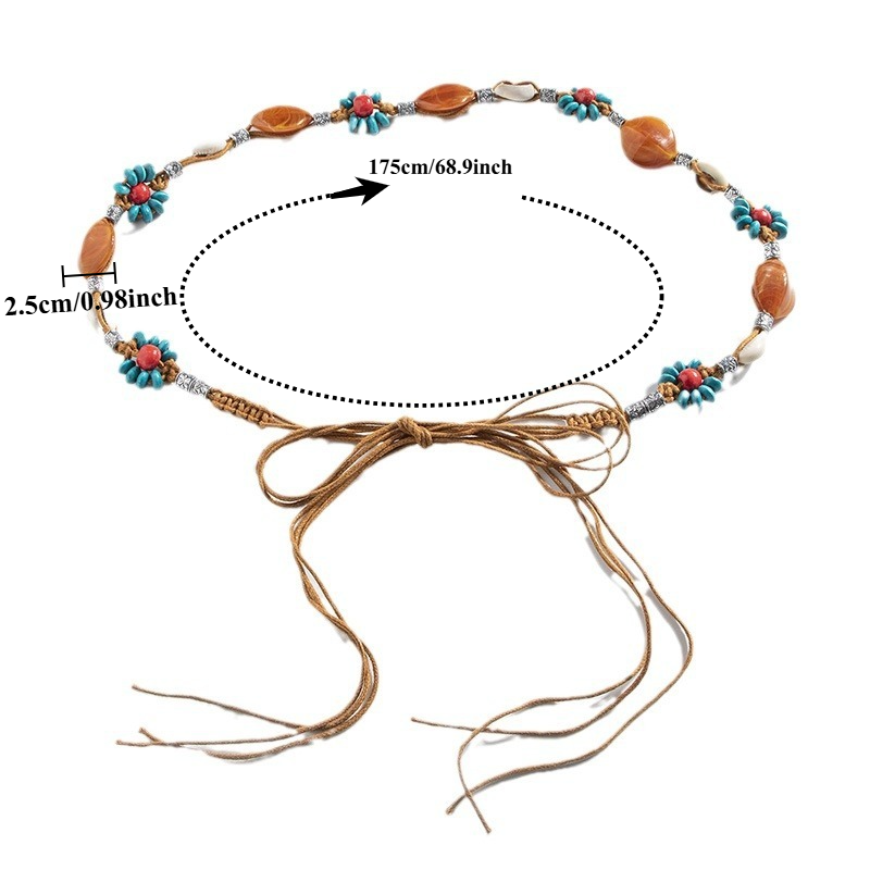세련된 보헤미안 스타일의 꽃무늬 매듭 나무 구슬 여성용 - Ethnic Boho Fashion 리뷰 및 가격