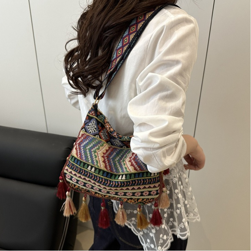보헤미안 에스닉 패턴 태슬 크로스바디 백(여성용), 넓 - Ethnic Boho Fashion 리뷰 및 가격