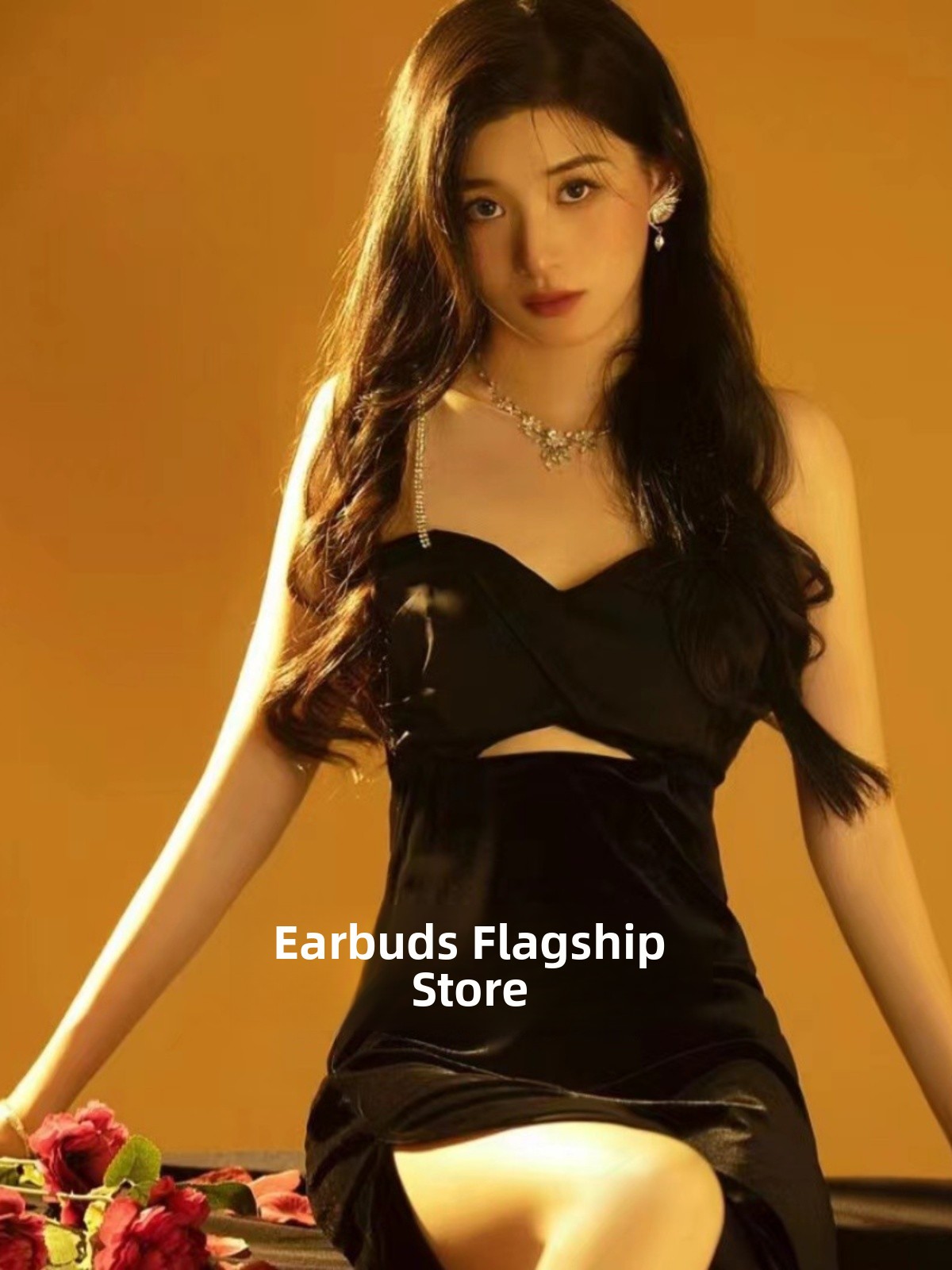섹시한 백리스 스트랩 드레스 사진 스튜디오 테마 여성  - Ethnic Fashion Shoot 리뷰 및 가격