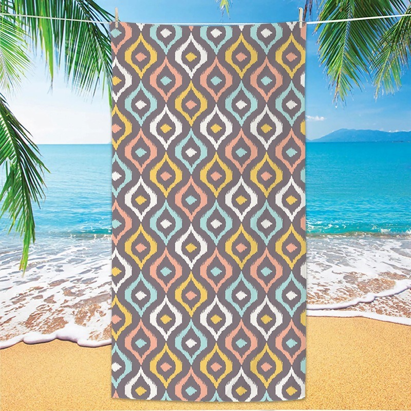 빈티지 에스닉 이캇 기하학 무늬 속건성 목욕 타월 휴대 - Ikat Woven Fabric 리뷰 및 가격