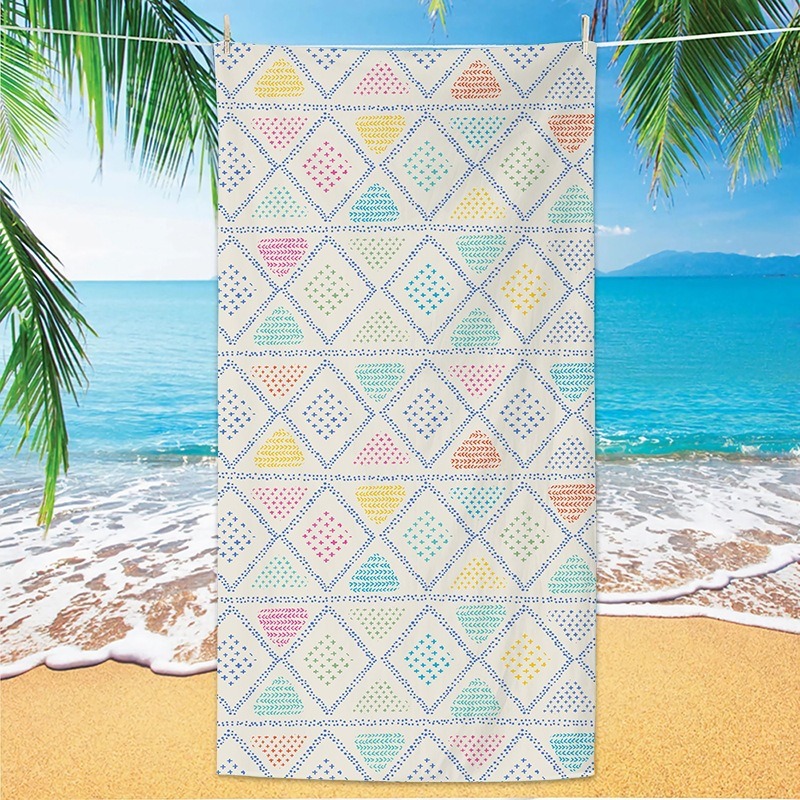 빈티지 에스닉 이캇 기하학 무늬 속건성 목욕 타월 휴대 - Ikat Woven Fabric 리뷰 및 가격