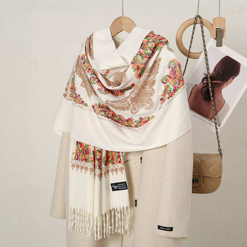 가을 겨울 핫세일 에스닉 플로럴 자수 프린지 인조 캐시 - Ethnic Fashion Sale 리뷰 및 가격
