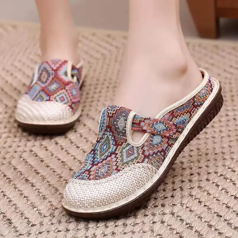 여성용 에스닉 스타일 슬리퍼, 여성용 패션 신발, 웨지 - Ethnic Fashion Walk 리뷰 및 가격