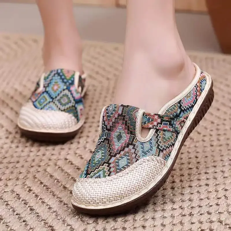 여성용 에스닉 스타일 슬리퍼, 여성용 패션 신발, 웨지 - Ethnic Fashion Walk 리뷰 및 가격